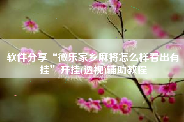 软件分享“微乐家乡麻将怎么样看出有挂”开挂(透视)辅助教程