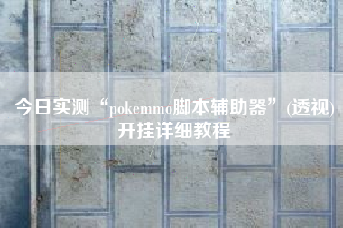 今日实测“pokemmo脚本辅助器”(透视)开挂详细教程