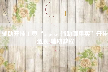 辅助开挂工具“wepoker辅助哪里买”开挂(透视)辅助教程