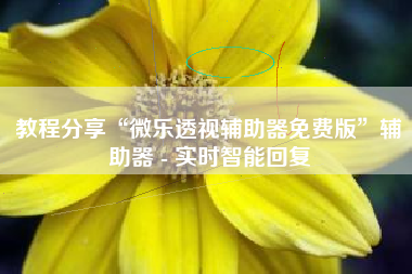 教程分享“微乐透视辅助器免费版”辅助器 - 实时智能回复