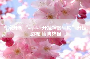 专家分析“wepoker开挂神器辅助”开挂(透视)辅助教程