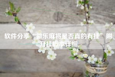 软件分享“微乐麻将是否真的有挂”附开挂脚本详细