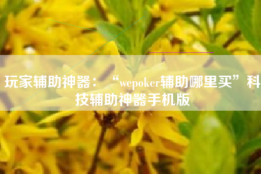 玩家辅助神器：“wepoker辅助哪里买”科技辅助神器手机版