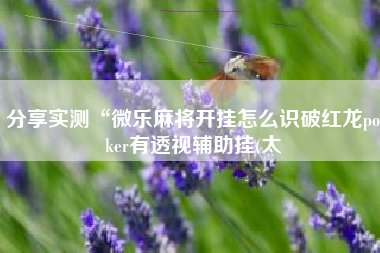 分享实测“微乐麻将开挂怎么识破红龙poker有透视辅助挂(太