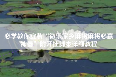 必学教你安装“微乐家乡麻将麻将必赢神器”附开挂脚本详细教程