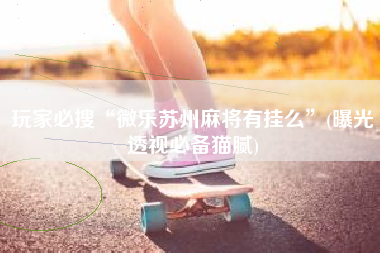 玩家必搜“微乐苏州麻将有挂么	”(曝光透视必备猫腻)