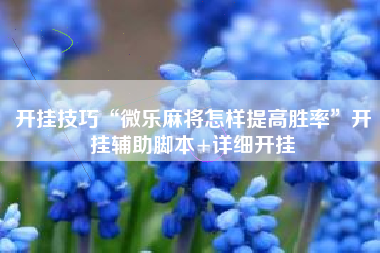 开挂技巧“微乐麻将怎样提高胜率”开挂辅助脚本+详细开挂