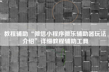 教程辅助“微信小程序微乐辅助器玩法介绍	”详细教程辅助工具