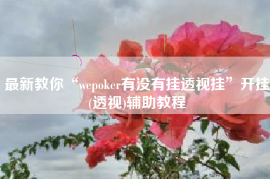 最新教你“wepoker有没有挂透视挂	”开挂(透视)辅助教程