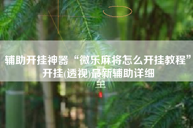 辅助开挂神器“微乐麻将怎么开挂教程	”开挂(透视)最新辅助详细