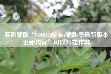 实测辅助“SOHOOOpoker辅助器最新版本更新内容	”可以开挂作弊
