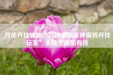 万能开挂辅助“如何举报雀神麻将开挂玩家	”太坑了真的有挂