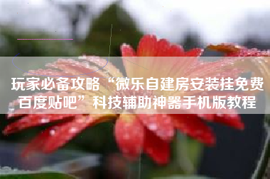 玩家必备攻略“微乐自建房安装挂免费百度贴吧	”科技辅助神器手机版教程