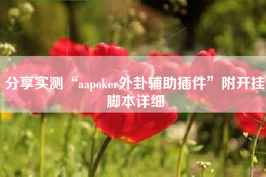 分享实测“aapoker外卦辅助插件	”附开挂脚本详细