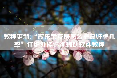 教程更新!“微乐亲友房怎么提高好牌几率”详细外挂透视辅助软件教程