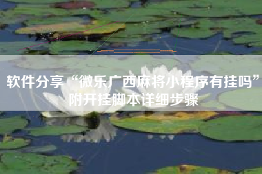 软件分享“微乐广西麻将小程序有挂吗”附开挂脚本详细步骤