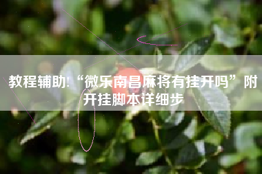 教程辅助!“微乐南昌麻将有挂开吗”附开挂脚本详细步