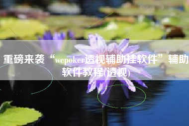 重磅来袭“wepoker透视辅助挂软件	”辅助软件教程(透视)