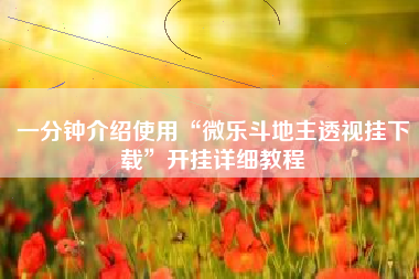 一分钟介绍使用“微乐斗地主透视挂下载”开挂详细教程