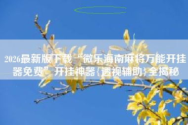 2026最新版下载“微乐海南麻将万能开挂器免费”开挂神器{透视辅助}全揭秘 2026最新版下载“微乐海南麻将万能开挂器免费”开挂神器{透视辅助}全揭秘