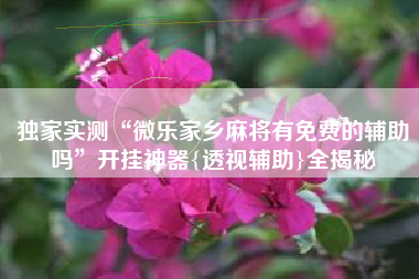 独家实测“微乐家乡麻将有免费的辅助吗	”开挂神器{透视辅助}全揭秘