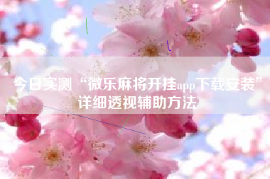 今日实测“微乐麻将开挂app下载安装”详细透视辅助方法 今日实测“微乐麻将开挂app下载安装”详细透视辅助方法