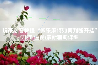 玩家必看教程“微乐麻将如何判断开挂”开挂(透视)最新辅助详细 玩家必看教程“微乐麻将如何判断开挂”开挂(透视)最新辅助详细