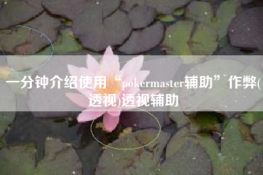 一分钟介绍使用“pokermaster辅助”作弊(透视)透视辅助 一分钟介绍使用“pokermaster辅助”作弊(透视)透视辅助