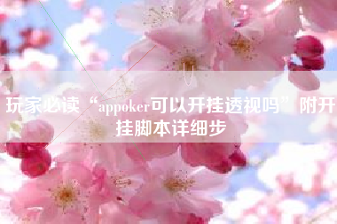 玩家必读“appoker可以开挂透视吗”附开挂脚本详细步 玩家必读“appoker可以开挂透视吗”附开挂脚本详细步