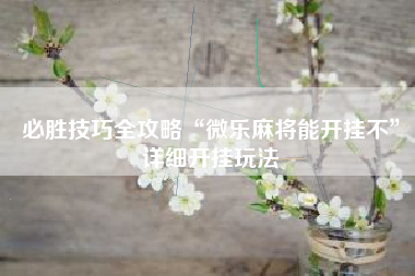 必胜技巧全攻略“微乐麻将能开挂不”详细开挂玩法