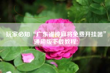 玩家必知“广东雀神麻将免费开挂器”通用版下载教程!