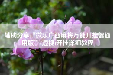 辅助分享“微乐广西麻将万能开挂器通用版”(透视)开挂详细教程