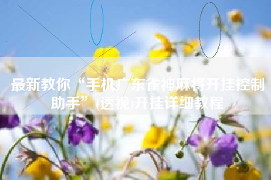 最新教你“手机广东雀神麻将开挂控制助手”(透视)开挂详细教程