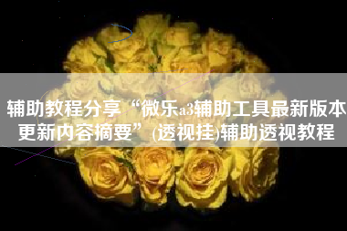 辅助教程分享“微乐a3辅助工具最新版本更新内容摘要”(透视挂)辅助透视教程