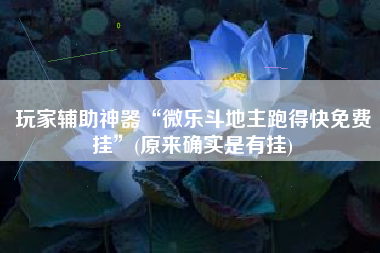 玩家辅助神器“微乐斗地主跑得快免费挂”(原来确实是有挂)