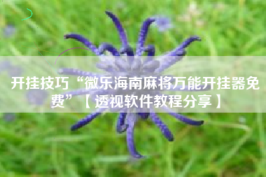 开挂技巧“微乐海南麻将万能开挂器免费”【透视软件教程分享】