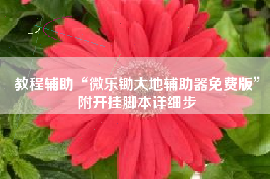 教程辅助“微乐锄大地辅助器免费版”附开挂脚本详细步