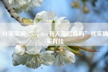 分享实测“wepoker有人买过挂吗	”其实确实有挂