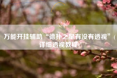 万能开挂辅助“德扑之星有没有透视”(详细透视教程)