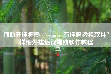 辅助开挂神器“wepoker有挂吗透视软件”详细外挂透视辅助软件教程