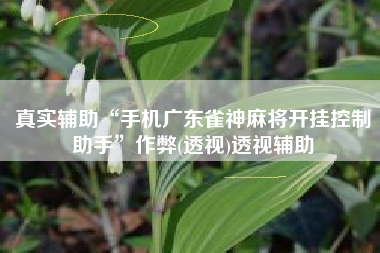 真实辅助“手机广东雀神麻将开挂控制助手	”作弊(透视)透视辅助