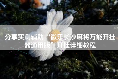 分享实测辅助“微乐长沙麻将万能开挂器通用版”开挂详细教程