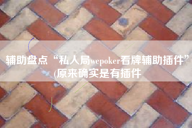 辅助盘点“私人局wepoker看牌辅助插件”(原来确实是有插件