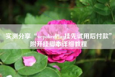 实测分享“wepokerPlus挂先试用后付款”附开挂脚本详细教程