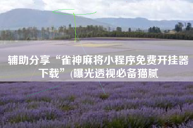 辅助分享“雀神麻将小程序免费开挂器下载	”(曝光透视必备猫腻