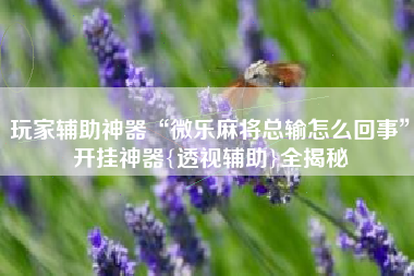 玩家辅助神器“微乐麻将总输怎么回事	”开挂神器{透视辅助}全揭秘