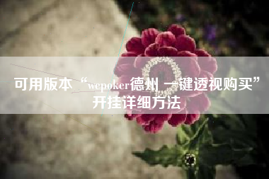 可用版本“wepoker德州 一键透视购买”开挂详细方法