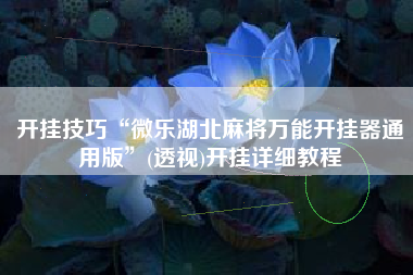 开挂技巧“微乐湖北麻将万能开挂器通用版”(透视)开挂详细教程
