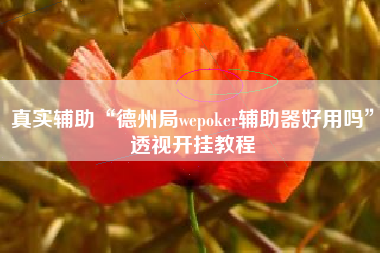 真实辅助“德州局wepoker辅助器好用吗”透视开挂教程