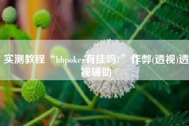 实测教程“hhpoker有挂吗?	”作弊(透视)透视辅助